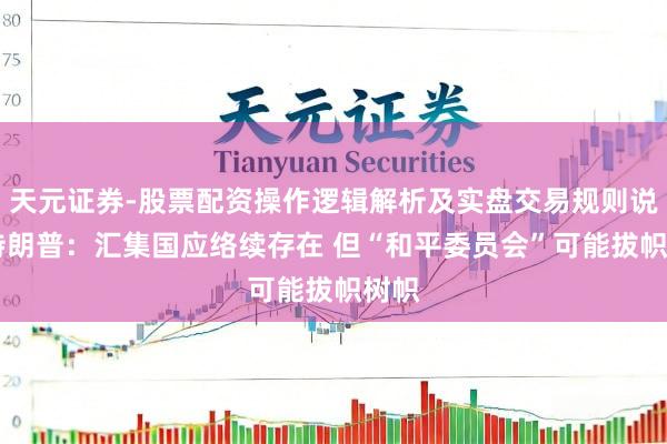 天元证券-股票配资操作逻辑解析及实盘交易规则说明 特朗普：汇集国应络续存在 但“和平委员会”可能拔帜树帜